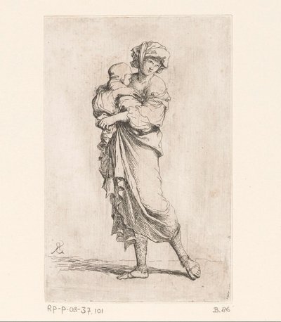 Kvinna med ett barn Små figurer (serietitel) Statyett (serietitel) av Salvator Rosa