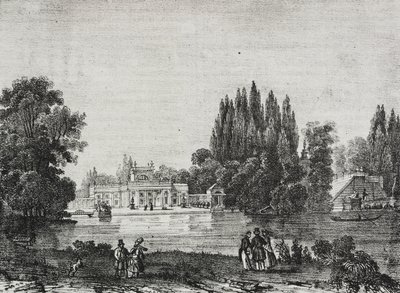 Lazienki Palace, Warszawa, Polen, litografi av Salvatore Puglia från Poliorama Pittoresco, n 48, 9 juli av Salvatore Puglia
