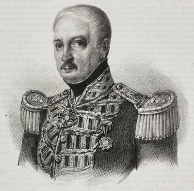 Porträtt av marskalk Francesco Maria Tanchi (1773-1843), litografi av Salvatore Puglia från Poliorama Pittoresco, nr 46, 24 juni av Salvatore Puglia
