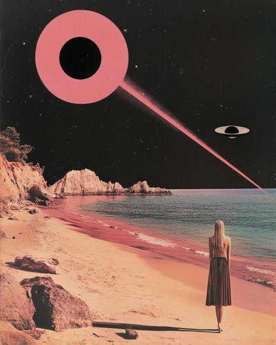 Pink UFO Beach Night av Samantha Hearn