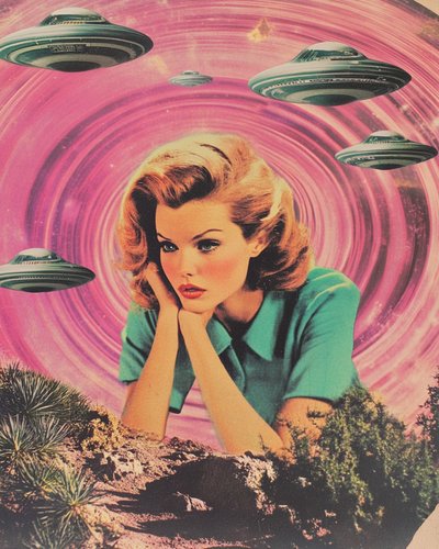 Kvinna i retrostil inom science fiction av Samantha Hearn