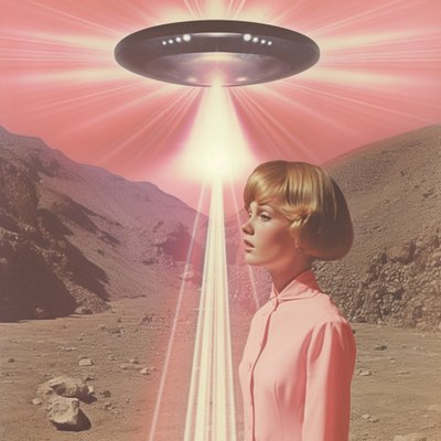 Kvinna under en UFO-stråle av Samantha Hearn