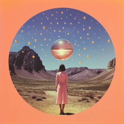 Kvinna i en surrealistisk öken av Samantha Hearn