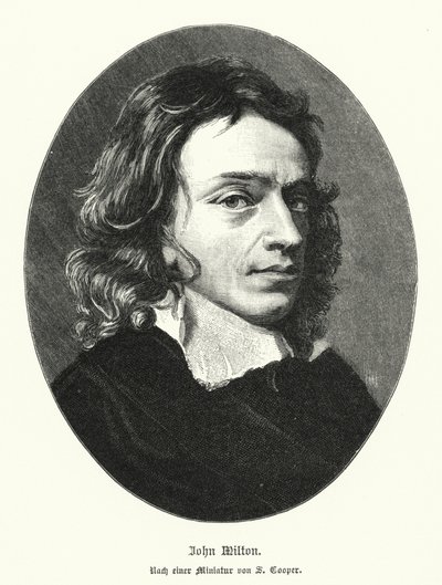 John Milton, engelsk poet (litho) av Samuel (after) Cooper
