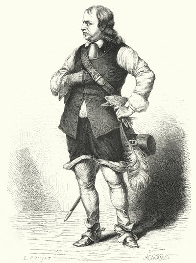 Oliver Cromwell, Lord Protector of the Commonwealth (gravyr) av Samuel (after) Cooper