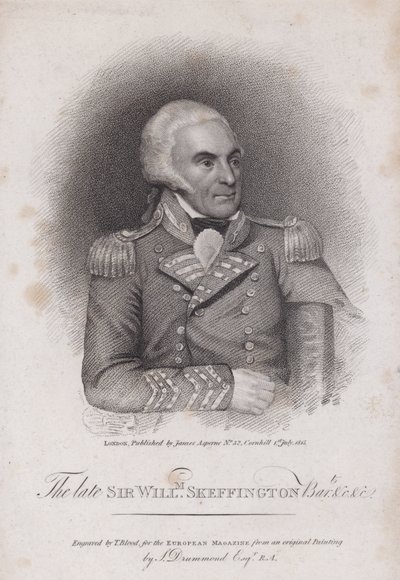 Sir William Skeffington (1742-1815), överste i Leicestershire Yeomanry (gravyr) av Samuel (after) Drummond