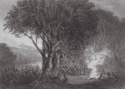 Australien: Carrobboree på Murrayflodens stränder (gravyr) av Samuel (after) Prout
