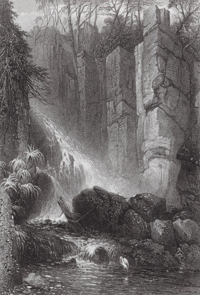 Australien: Cataract Gle, Mount Wellington, Tasmanien (gravyr) av Samuel (after) Prout