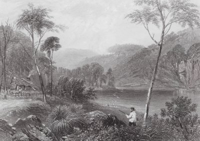 Australien: Fairlight Glen, vid floden Warragamba (gravyr) av Samuel (after) Prout