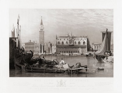 Dogepalatset och Markusplatsen, Venedig av Samuel (after) Prout