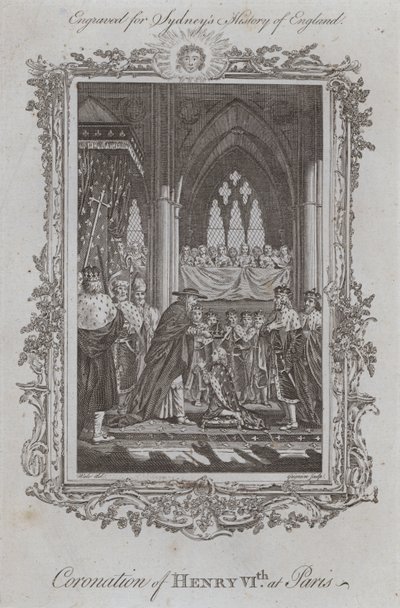 Kröning av Henrik VI i Paris (gravyr) av Samuel (after) Wale