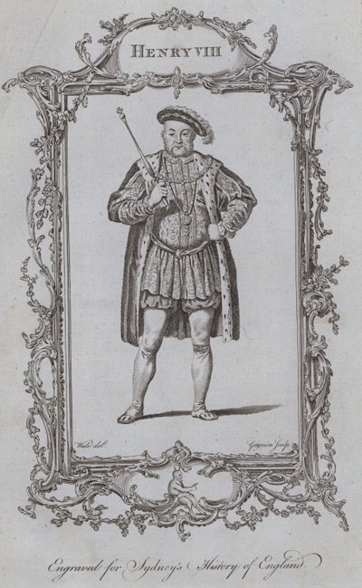 Henrik VIII (gravyr) av Samuel (after) Wale