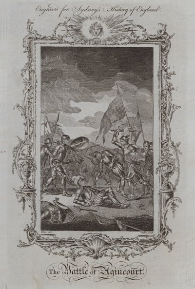 Slaget vid Agincourt (gravyr) av Samuel (after) Wale