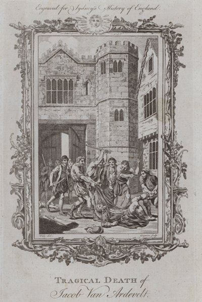 Jacob Van Ardevelts tragiska död (gravyr) av Samuel (after) Wale