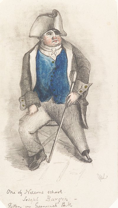 Porträtt av Joseph Burgin, ca 1844 (grafit  akvarell) av Samuel (attr.to) Lane