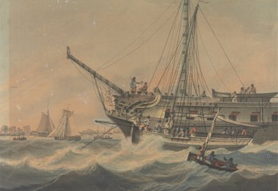 Man-of-War och sjöfart utanför kusten av Samuel Atkins