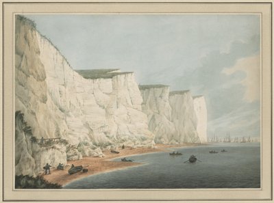 Flottan utanför kusten, Beachy Head, ca. 1790-1805. av Samuel Atkins