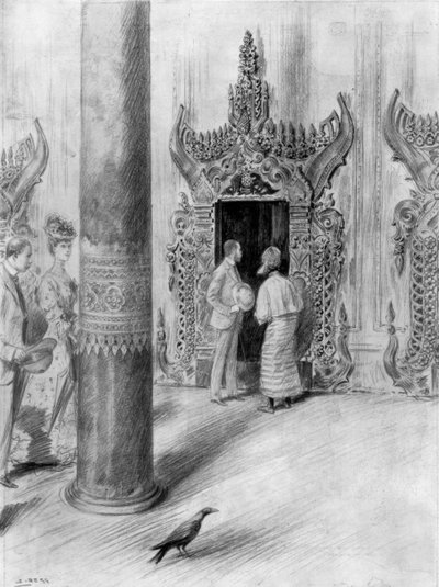 Prinsen och prinsessan av Wales i King Theebaws palats, Mandalay, Burma, 1906 av Samuel Begg