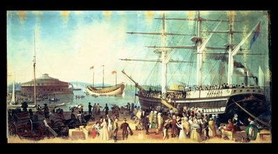 Bay och hamn i New York av Samuel Bell Waugh
