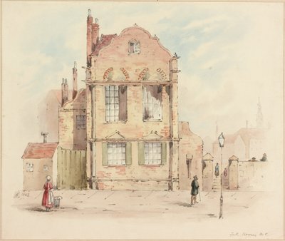 Forth House, Newcastle upon Tyne, 1843 (penna och wc på papper) av Samuel Bilston