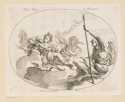 Paris, Venus och Merkurius Paris Venus och Merkurius (titel på objekt) Diverse ontwerpen (serietitel) Olika historiska, poetiska och ikonologiska verk (serietitel) av Samuel Bottschild