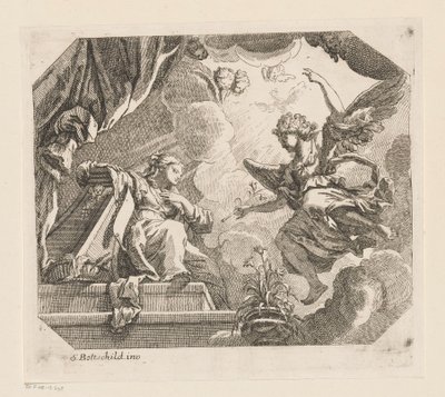 Bebådelse till Maria Olika mönster (serietitel) Opera Varia Historica, Poetica & Iconologica (serietitel) av Samuel Bottschild