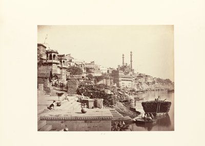 Benares; Den stora moskén i Arungzebe och angränsande Ghats av Samuel Bourne