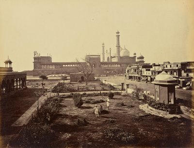 Delhi; Jumma Musjid, från norr av Samuel Bourne
