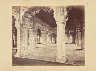 Delhi; palatset, interiör i Dewan-i-Kass av Samuel Bourne