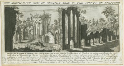 Croxden Abbey: gravyr av Samuel Buck
