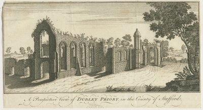 Dudley Priory: gravyr av Samuel Buck
