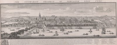 S.E. Prospekt för Newcastle av Samuel Buck