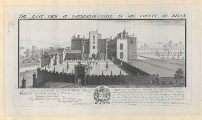 Östra vyn av Powderham Castle i grevskapet Devon av Samuel Buck