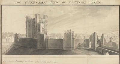Den sydöstra utsikten över Rochester Castle av Samuel Buck