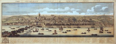 South East Prospect of Newcastle Upon Tyne av Samuel Buck