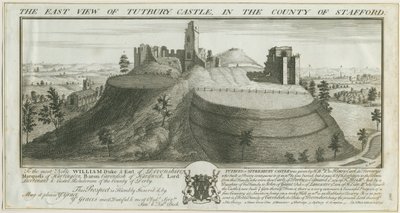 Tutbury Castle - East View: gravyr av Samuel Buck