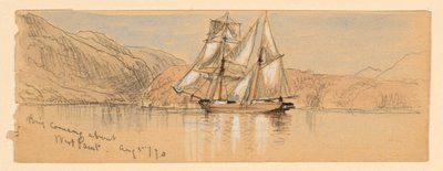 Brig kommer omkring, West Point av Samuel Colman