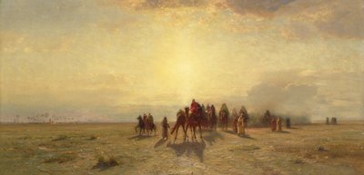Husvagn i öknen av Samuel Colman