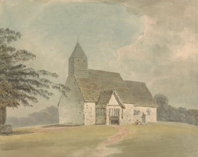 Kyrka med träklockstapel - en av tre versioner av Samuel Davis