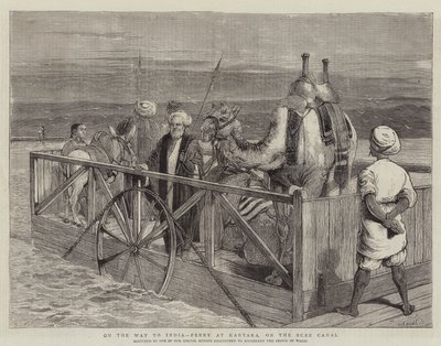 På väg till Indien, färja vid Kantara, på Suezkanalen av Samuel Edmund Waller