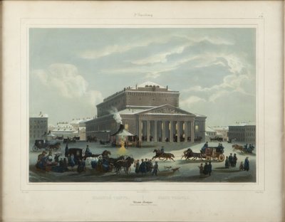 Saint Petersburg Imperial Bolshoi Kamenny Theatre, slutet av 1840-talet. av Samuel Friedrich Diez