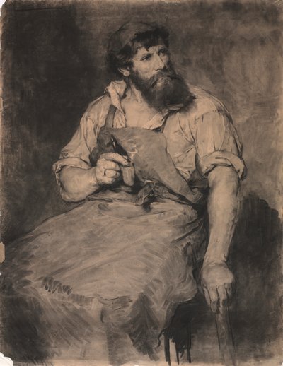 Smedja, studie till "Das Gericht", ca 1883 (kol) av Samuel H. Crone