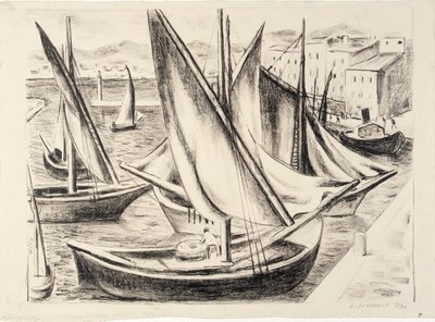 Båtar, St Tropez av Samuel Halpert