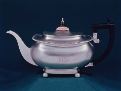 Regency tekanna, 1812-13 silver, trä med elfenbensknopp av Samuel Hennell