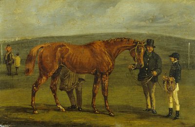 Förbereder för ett lopp (olja på duk) av Samuel Henry Alken