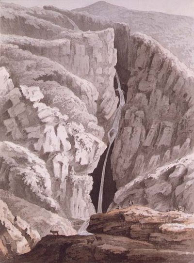 A Remarkable Chasm (akvarell) av Samuel Hieronymous Grimm