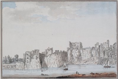 Chepstow Castle (bläck  akvarell på papper) av Samuel Hieronymous Grimm
