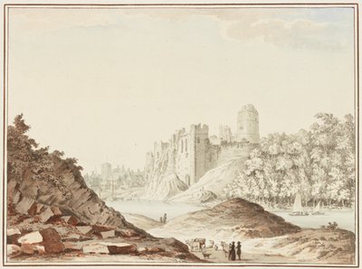 Pembroke Castle (wc på vävt papper) av Samuel Hieronymous Grimm