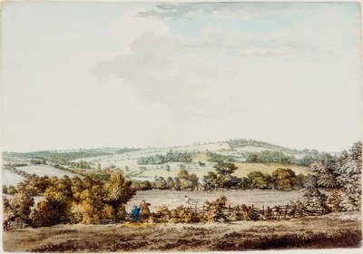 The Old House at the Grange and Barber Wood, 1787 (penna och bläck och wc på papper) av Samuel Hieronymous Grimm