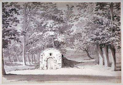 Ett ishus eller kanal i Greenwich Park, London, 1772 av Samuel Hieronymus Grimm